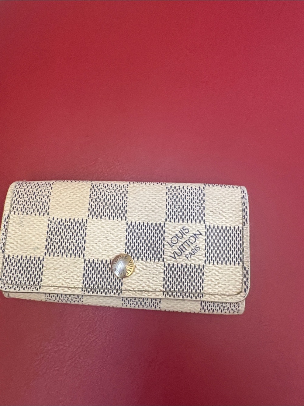 Louis Vuitton Damier Azur Compact Wallet - Cream and Navy
